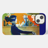 ETUI iPhone 13  DIVA EN BLEU, MODE MONOGRAMME DE BEAUTÉ (Verso Horizontal)