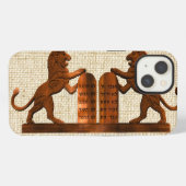 Etui iPhone 13 Dix Commandements et Lions (Verso Horizontal)