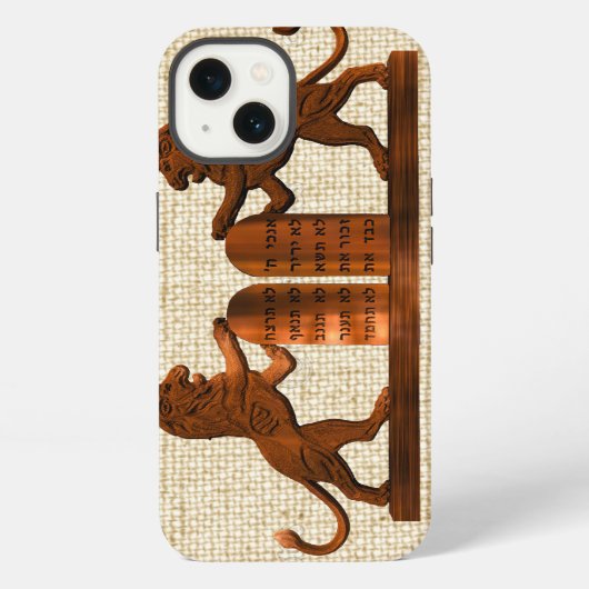 Etui iPhone 13 Dix Commandements et Lions (Verso)