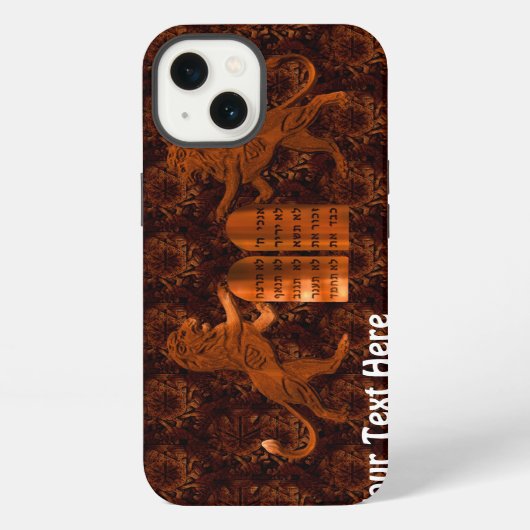 Etui iPhone 13 Dix Commandements et Lions (Verso)