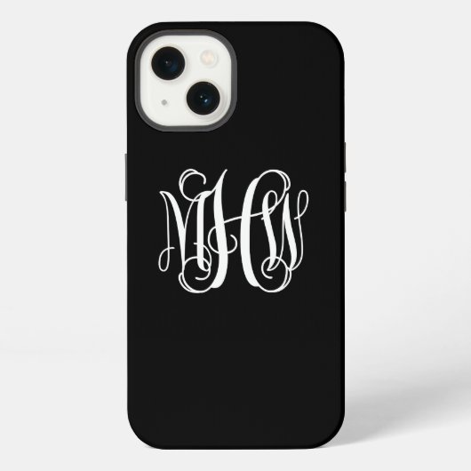 Etui iPhone 13 DIY BG 3 Initiales Entrelacées Police de Monogram (Verso)