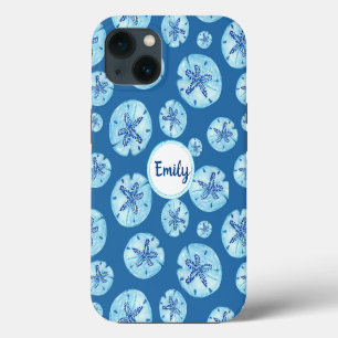 Etui iPhone 13 Dollar de sable bleu sarcelle aqua aquarelle-nom p