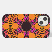 Etui iPhone 13 Dot Mandala Fleur orange et rose (Verso Horizontal)