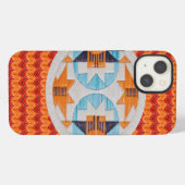 Etui iPhone 13 Double Rainbow2 et Chevron Orange (Verso Horizontal)