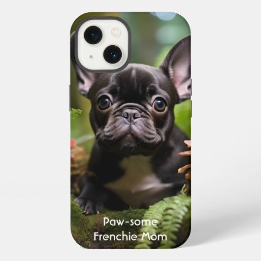 Etui iPhone 13 🐶💛Douce chiot Frenchie dans une jungle (Verso)