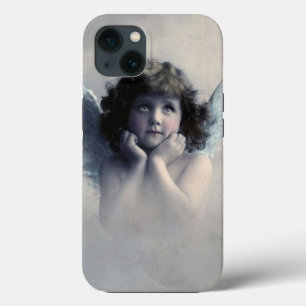 Etui iPhone 13 Doux Rosy Cheeked Angel Vintage dans les nuages