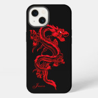 Dragon de style chinois rouge