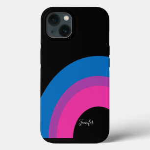 Etui iPhone 13 Drapeau arc-en-ciel de fierté bisexuelle personnal