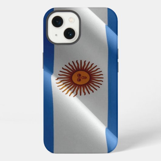 Etui iPhone 13 Drapeau argentin qui flotte (Verso)