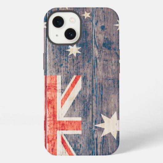 Etui iPhone 13 Drapeau australien sur bois (Verso)