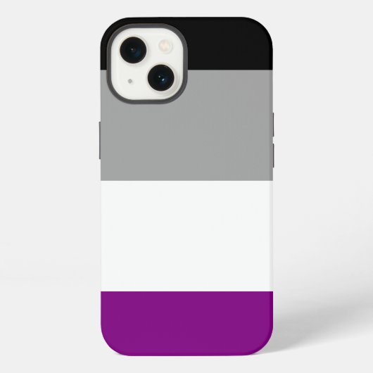 Etui iPhone 13 Drapeau de fierté asexué (Verso)