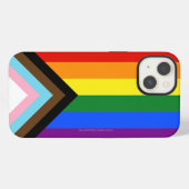 Etui iPhone 13 Drapeau de fierté Progress Pride de SlipperyJoe si (Verso Horizontal)
