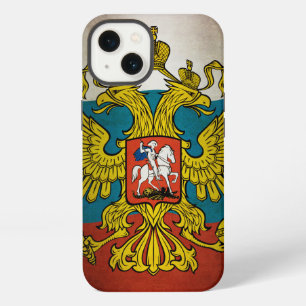 Etui iPhone 13 Drapeau de la Russie qui flotte