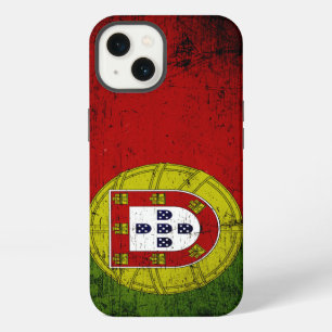 Etui iPhone 13 Drapeau du Portugal Grunge Noir