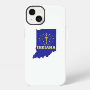 Etui iPhone 13 Drapeau et carte d'état de l'Indiana