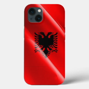 Etui iPhone 13 Drapeau flottant de l'Albanie -