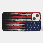 Etui iPhone 13 Drapeau grunge U.S.A (Verso Horizontal)