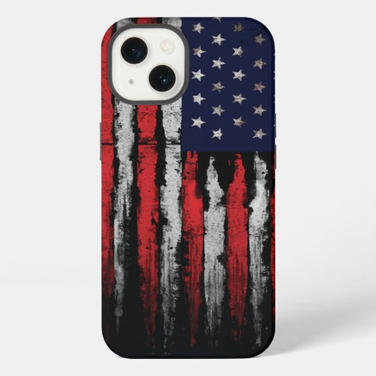 Etui iPhone 13 Drapeau grunge U.S.A (Verso)