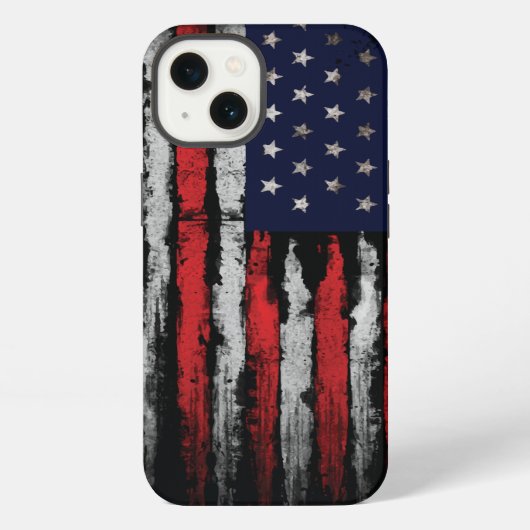 Etui iPhone 13 Drapeau Grunge U.S.A (Verso)