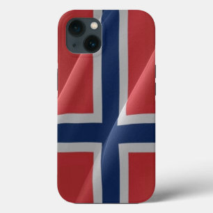 Etui iPhone 13 Drapeau norvégien qui flotte -