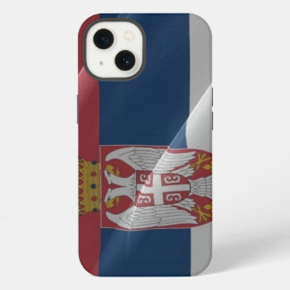 Etui iPhone 13 Drapeau qui flotte de la Serbie -
