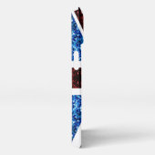 Etui iPhone 13 Drapeau rouge bleu étincelant parties scintillant  (Côté droit)