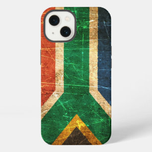 Etui iPhone 13 Drapeau sud-africain vintage éraflé et usé