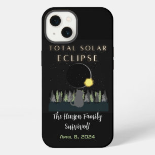 Etui iPhone 13 Éclipse solaire totale survivant 2024 Nom personna