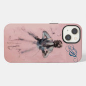 ETUI iPhone 13 ÉCOLE DE DANSE / DANSEUSE DE BALLET MONOGRAMME (Verso Horizontal)