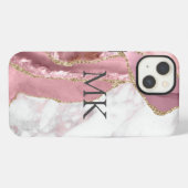 Etui iPhone 13 Effet Marbre Or Rose Chic (Verso Horizontal)