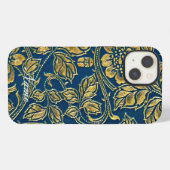 Etui iPhone 13 Élégance Bleu Doré (Verso Horizontal)
