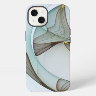 Etui iPhone 13 Élégance moderne abstraite turquoise marron or