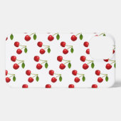Etui iPhone 13 Elégant Fruits de cerise sur blanc (Verso Horizontal)