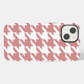 Etui iPhone 13 Élégant Houndstooth Rose (Verso Horizontal)