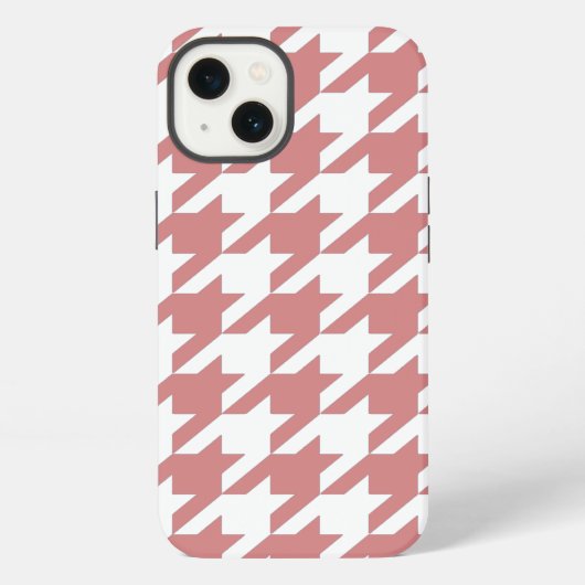 Etui iPhone 13 Élégant Houndstooth Rose (Verso)