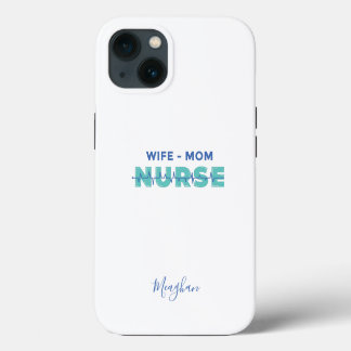 Etui iPhone 13 Élégant Monogramme Femme Maman Infirmière