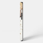 Etui iPhone 13 Élégant Monogramme Marbre Brun Or Design Abstrait (Côté gauche)