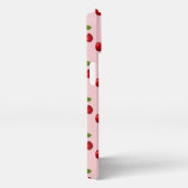 Etui iPhone 13 Elégants fruits de cerise sur rose clair (Côté droit)