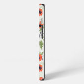 Etui iPhone 13 Élégants Pépites Orange Floral Pattern (Côté gauche)