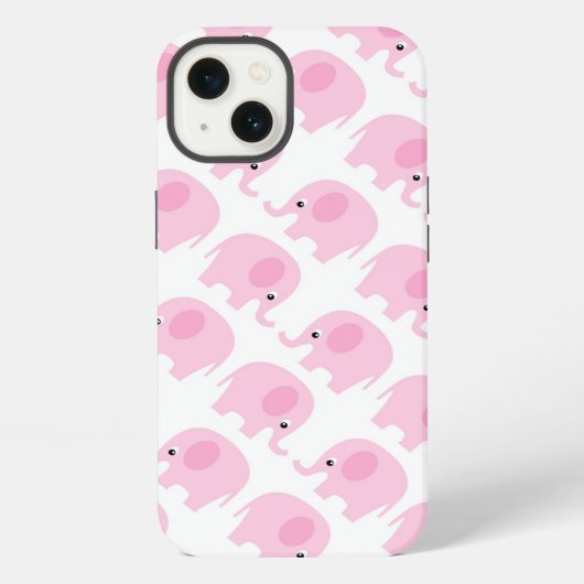 Etui iPhone 13 Eléphants roses (Verso)