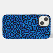 Etui iPhone 13 Empreinte de léopard bleu (Verso Horizontal)