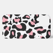 Etui iPhone 13 Empreinte de léopard tendance rose et noir (Verso Horizontal)