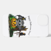 Etui iPhone 13 En attente d'Halloween, Bat mignonne et Corbeau (Verso Horizontal)