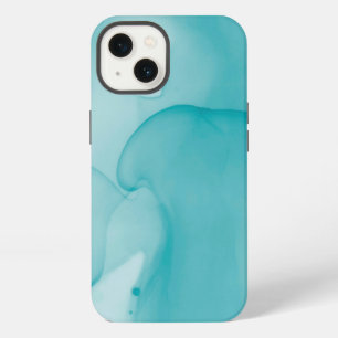 Etui iPhone 13 Encre à alcool aquarelle bleue contemporaine