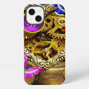 ETUI iPhone 13 ENGRENAGES STEAM PUNK, GEMMES, MONOGRAMME DE PAPIL
