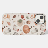 Etui iPhone 13 ensemble d'icônes d'automne  (Verso Horizontal)
