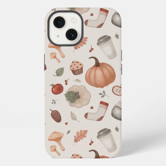 Etui iPhone 13 ensemble d'icônes d'automne  (Verso)