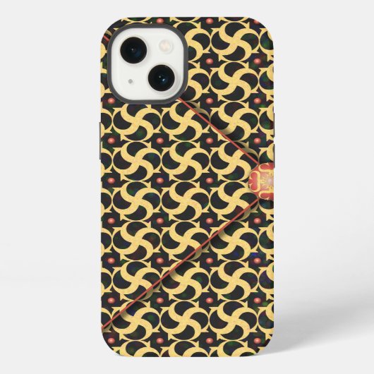 Etui iPhone 13 Enveloppe de cage dorée (Verso)