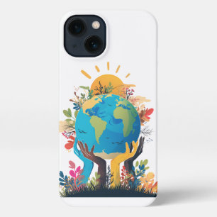 Etui iPhone 13 Environnement - Illustration de la Terre avec la m