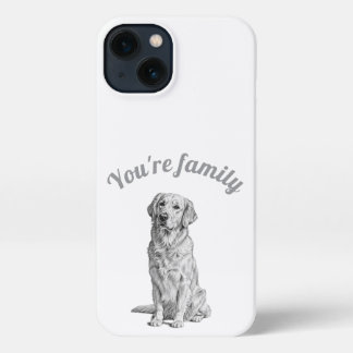 Etui iPhone 13 Esquisse de chien gris au fusain